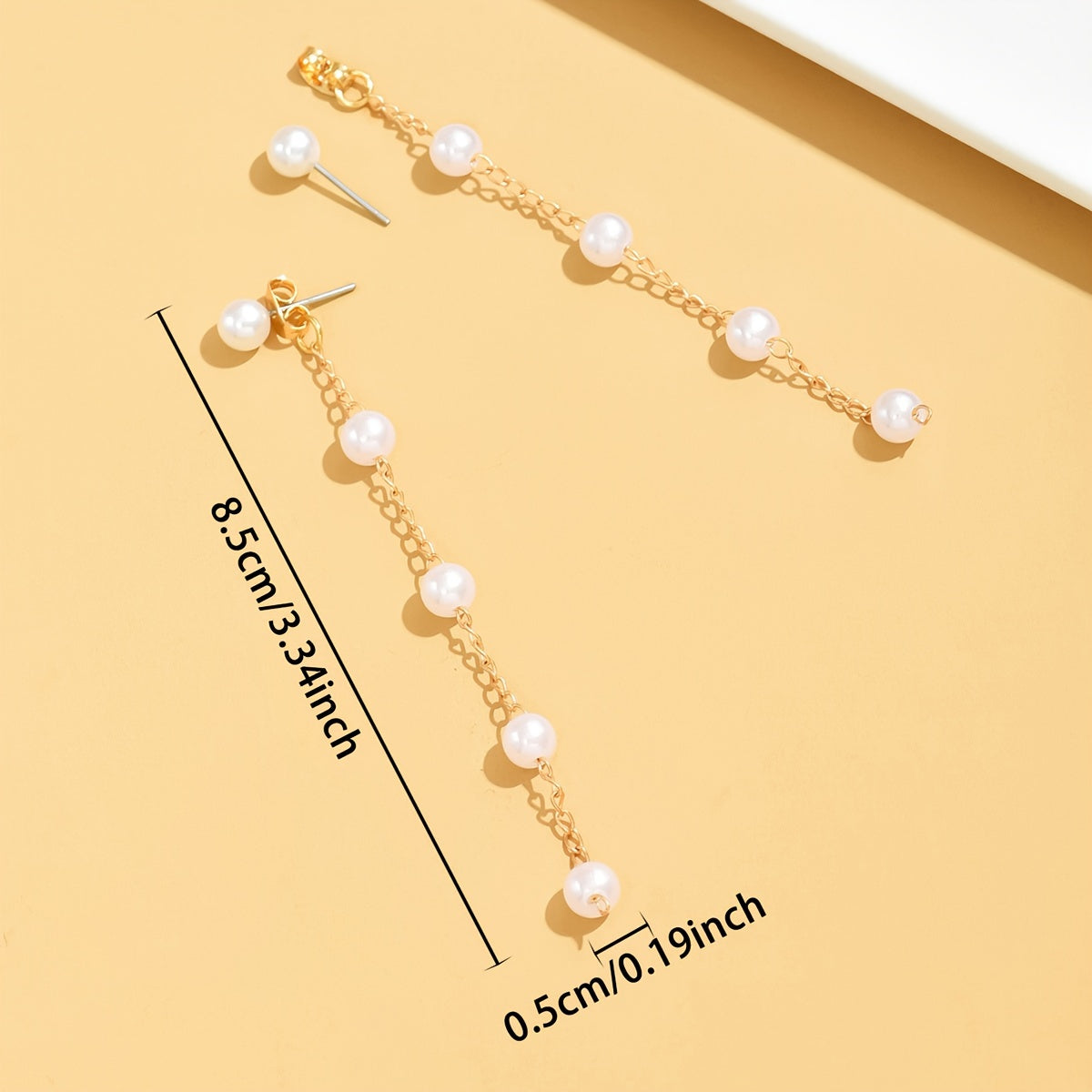 Florine | Women's elegant pearl earrings with tassels | White