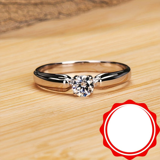 Elviera | Ladies engagement ring with sparkling gemstone | Silver