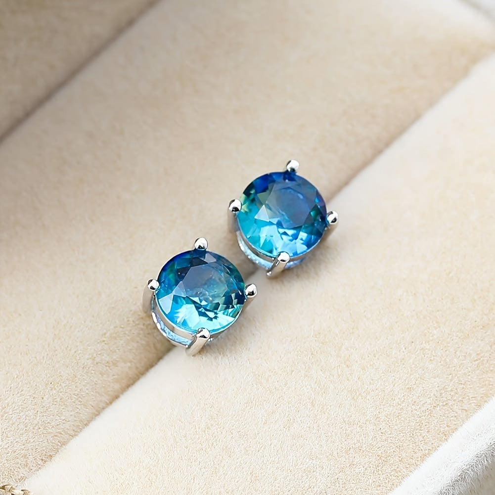 Nayeli | Women's bohemian zirconia earrings | Blue