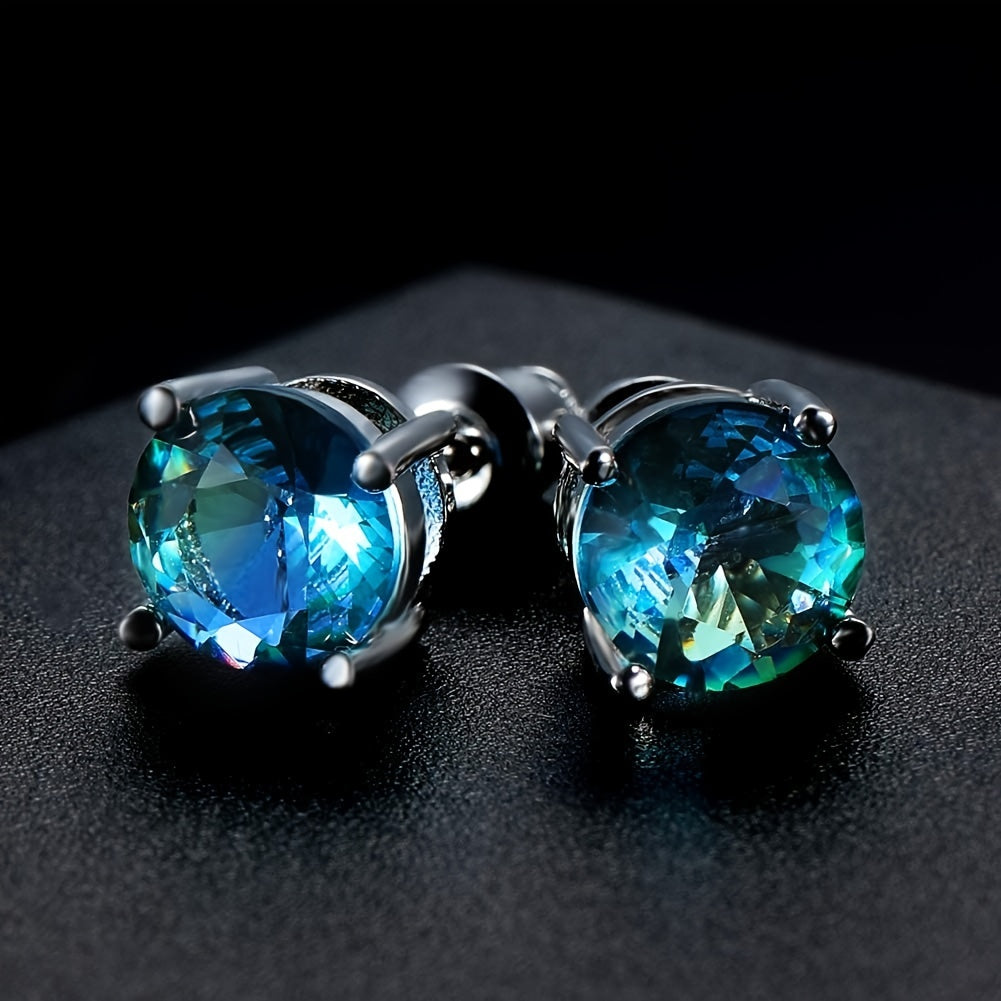 Nayeli | Women's bohemian zirconia earrings | Blue