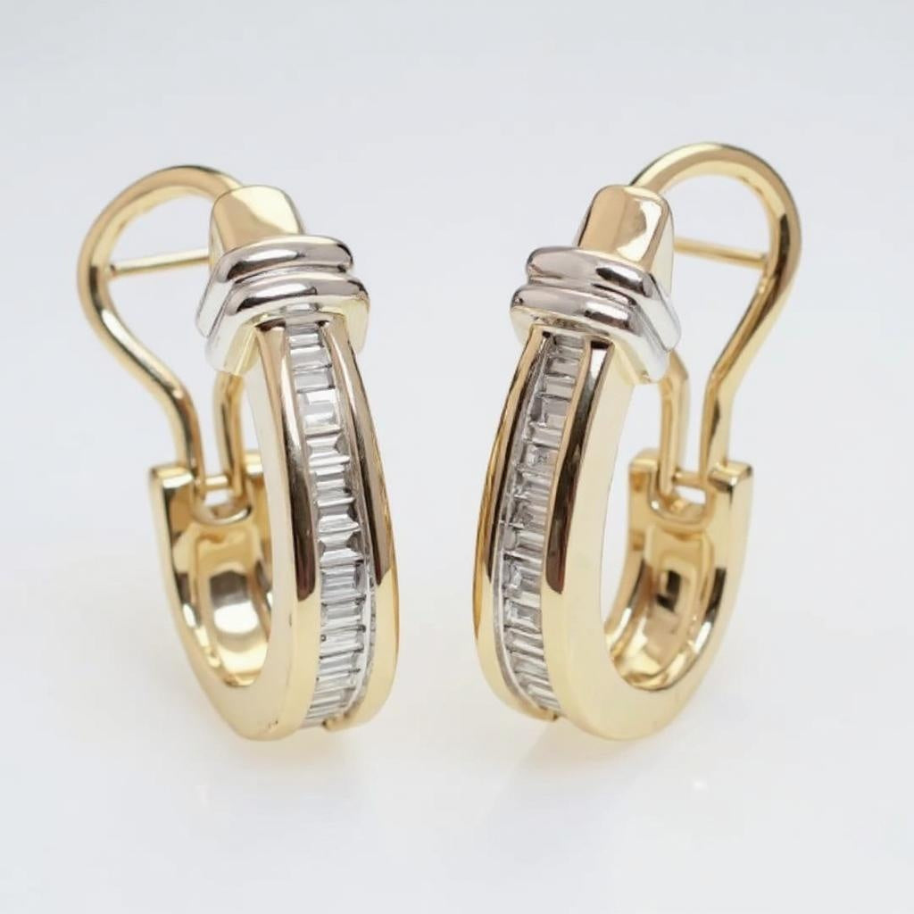 Vintage gold and diamond earrings