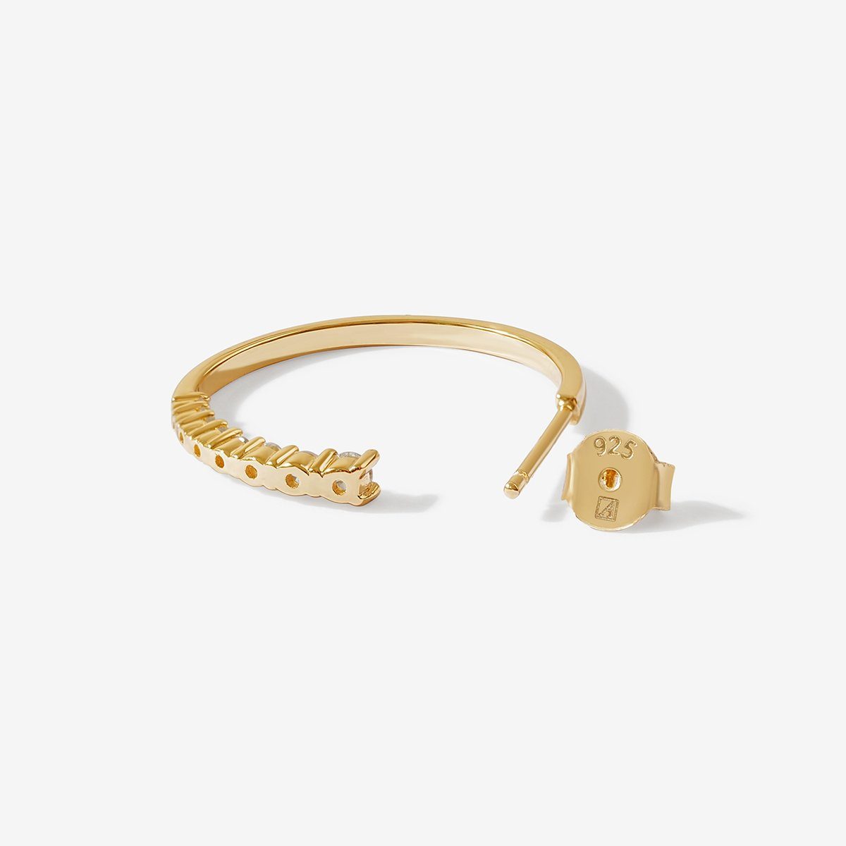 Adele - Gold Hoop Earrings with Rhinestones