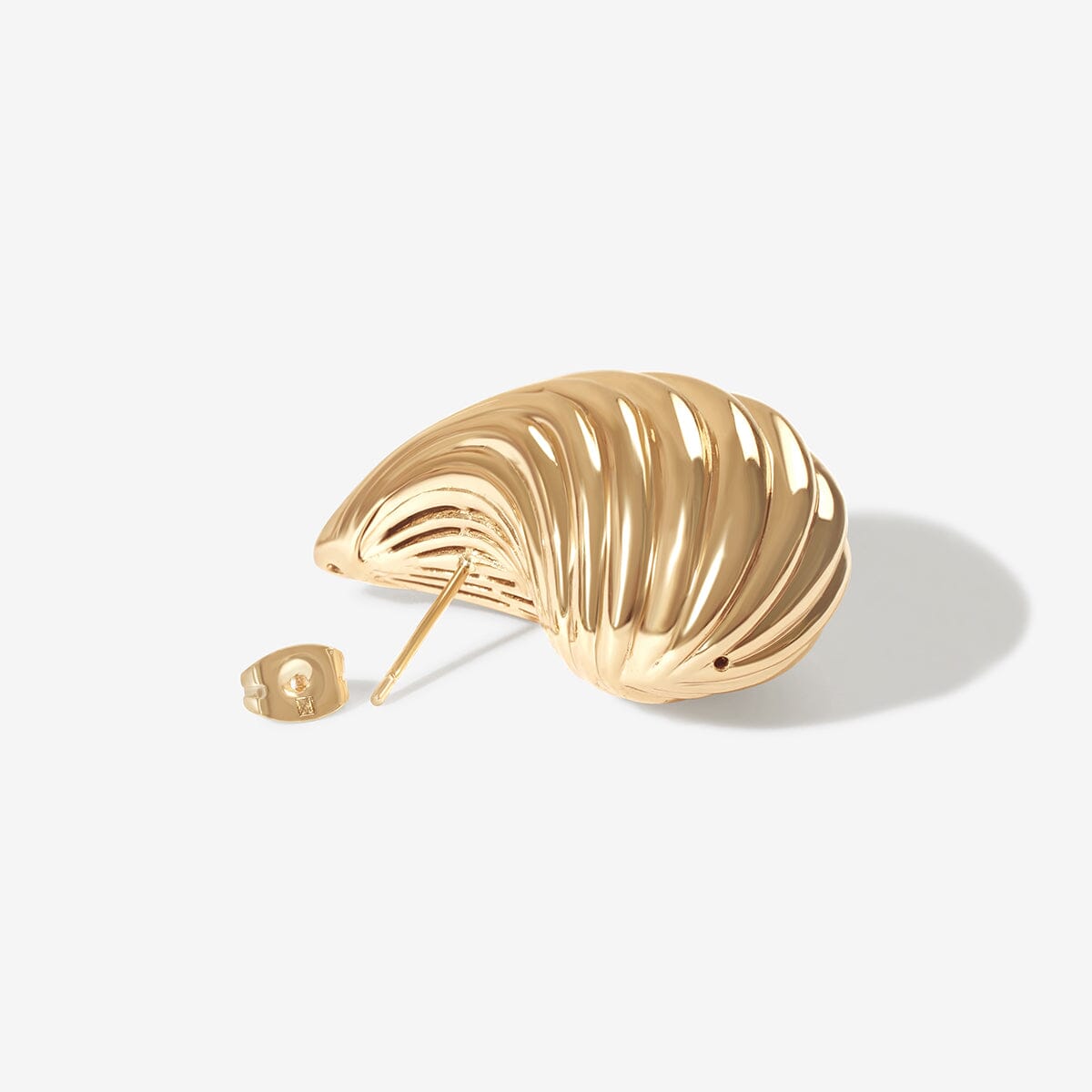 Aria - Gold Ribbed Earrings