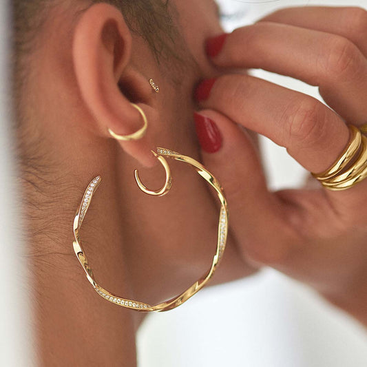 Gold Spotted Hoop Earrings - Luxurios