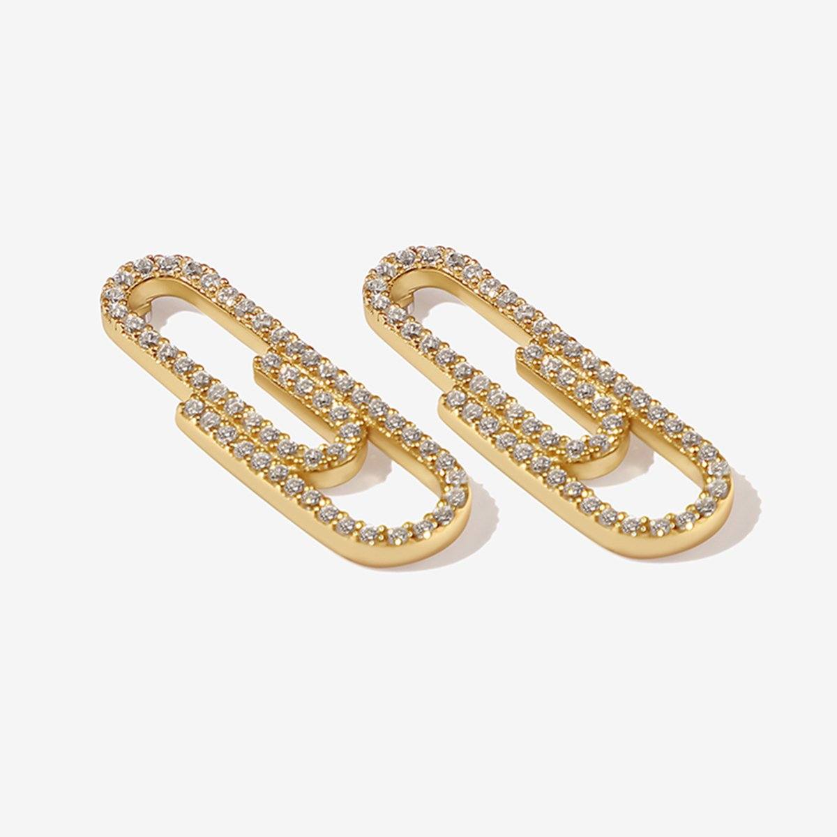 Lars - Gold Plated Paperclip Earrings