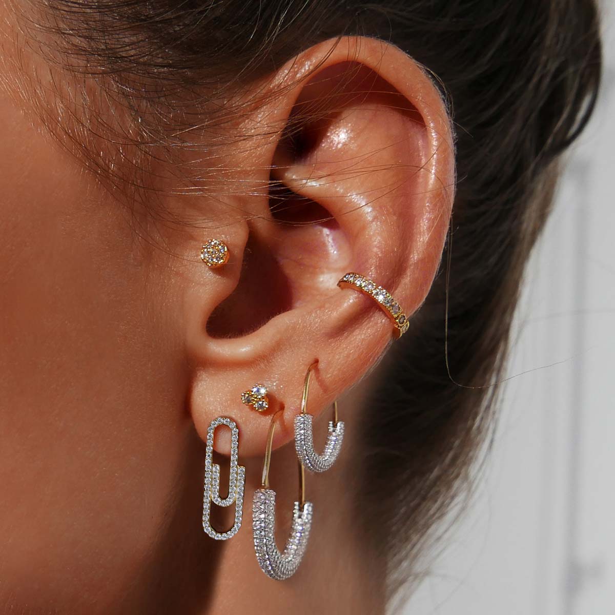 Lars - Gold Plated Paperclip Earrings
