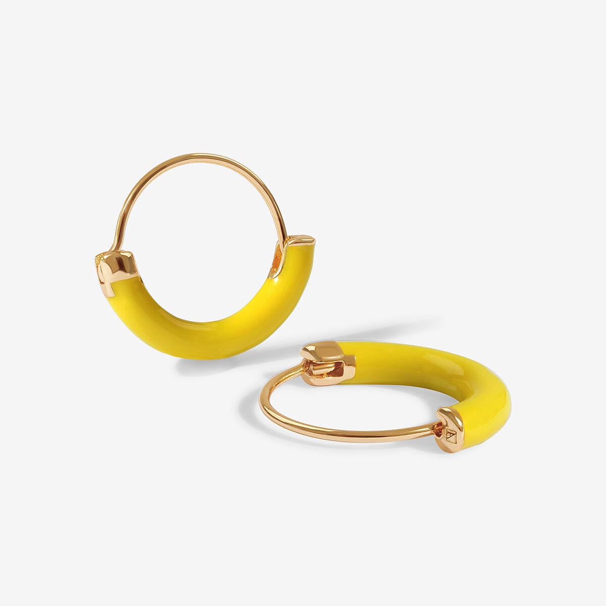 Amelia - Gold Hoop Earrings with Enamel