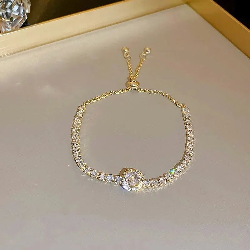 Celyra | Women's adjustable bracelet with square zirconia | Silver