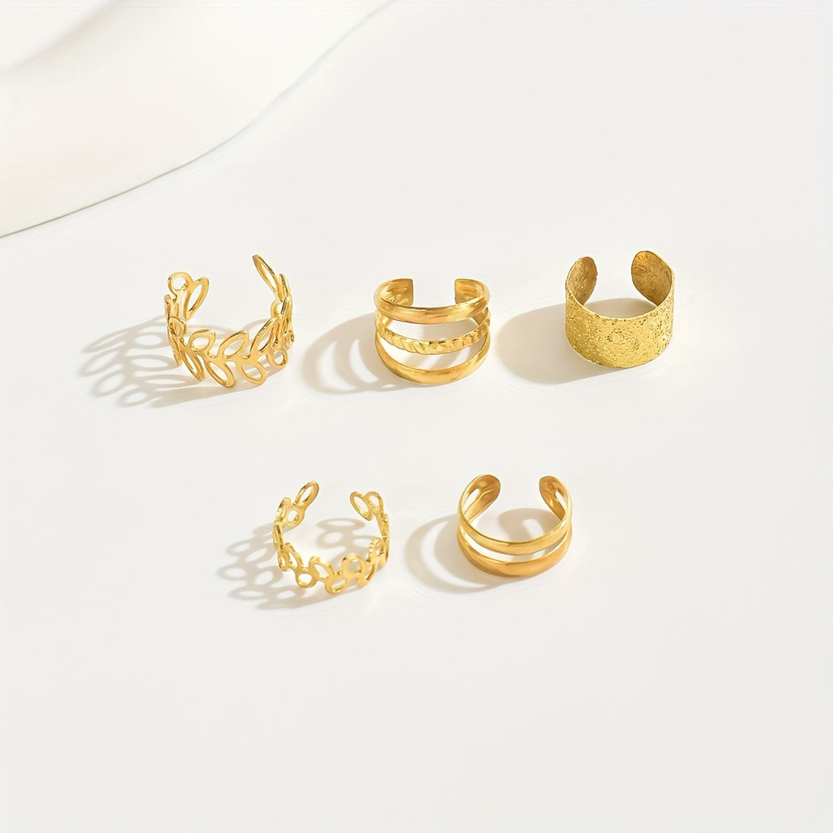 Lumina | Women's elegant ear cuff set without piercing | Gold