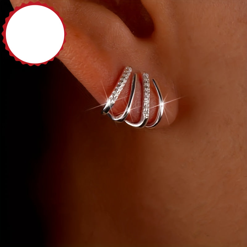 Elvya | Women's sparkling earrings with zirconia | Silver
