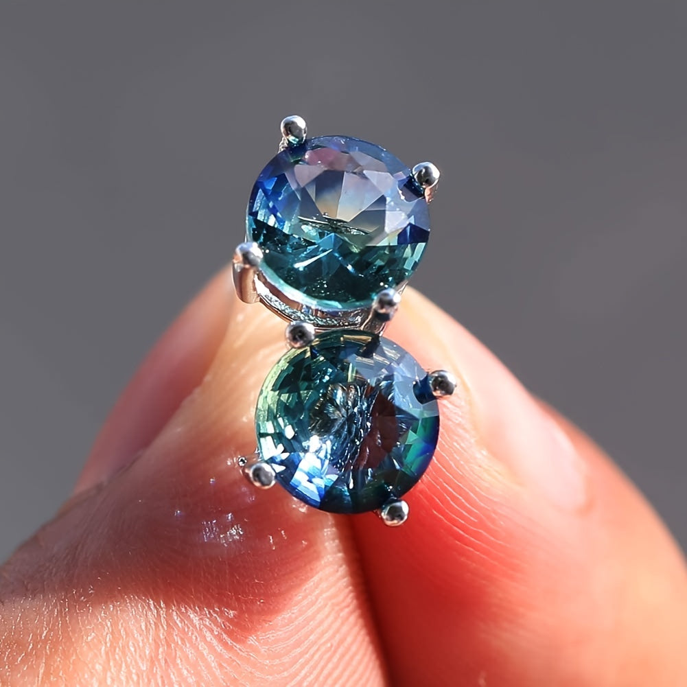 Nayeli | Women's bohemian zirconia earrings | Blue