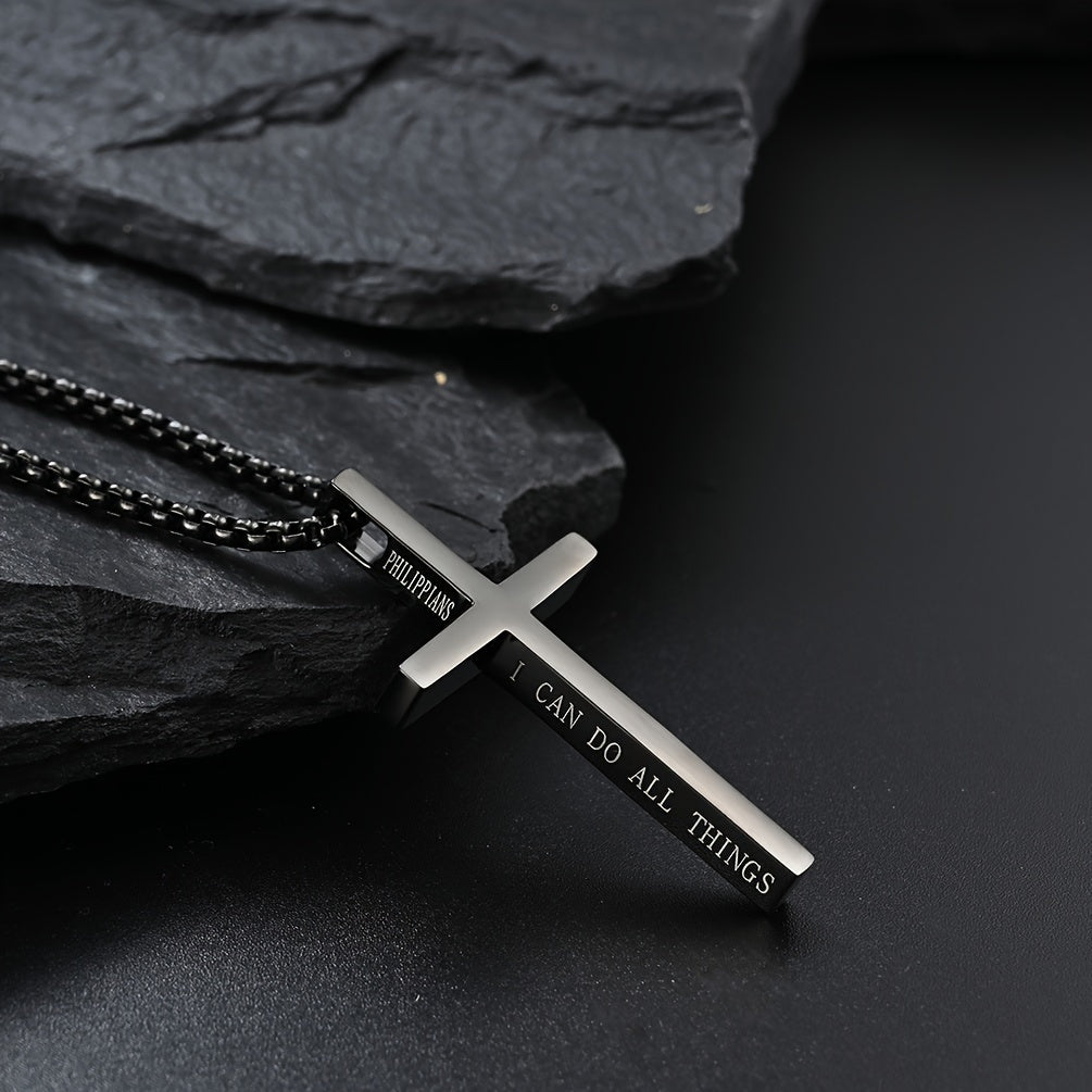 Cravello | Unisex Minimalist Cross Pendant Necklace | Silver