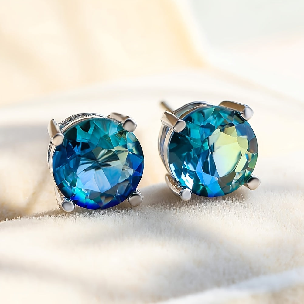 Nayeli | Women's bohemian zirconia earrings | Blue