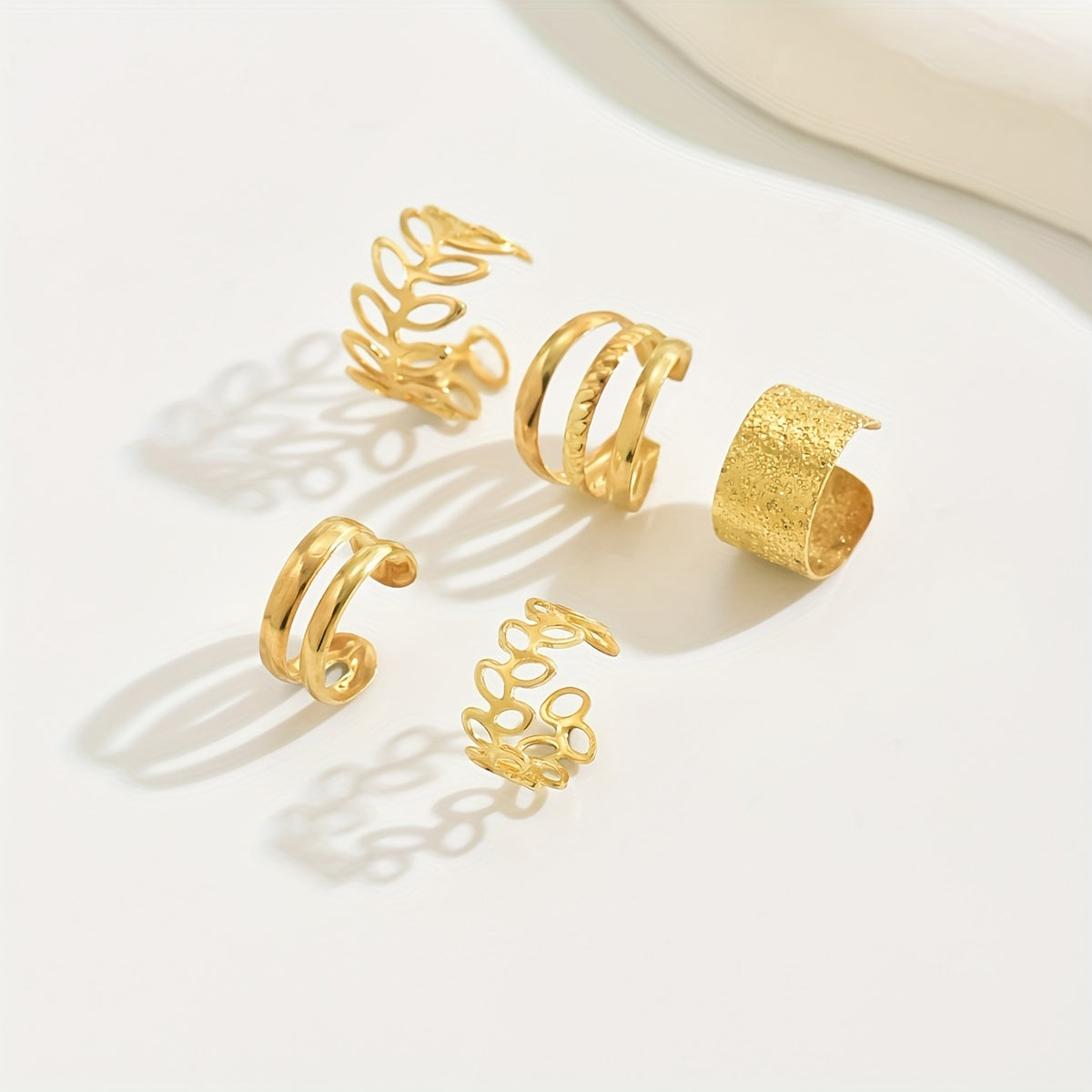 Lumina | Women's elegant ear cuff set without piercing | Gold