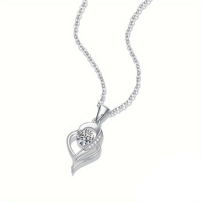 Amirelle | Women's Romantic Moissanite Necklace | Silver