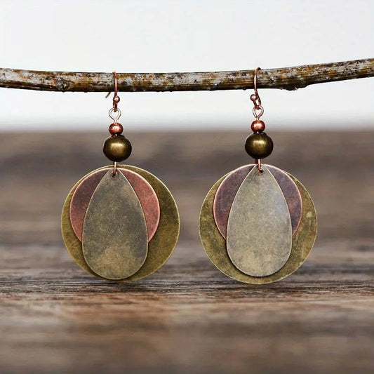 Round Brown Vintage Earrings