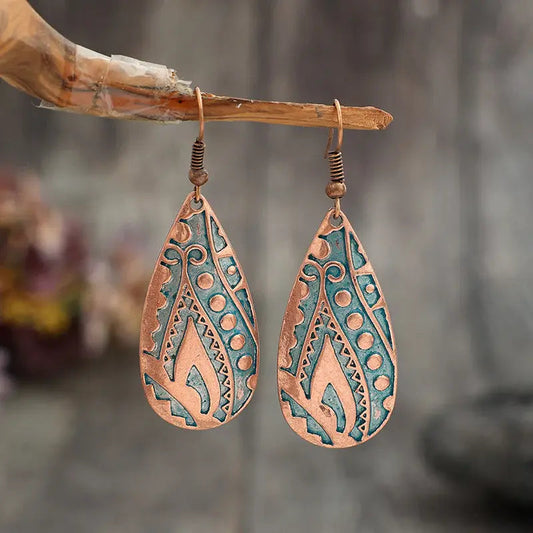 Vintage dangling bronze drop earrings