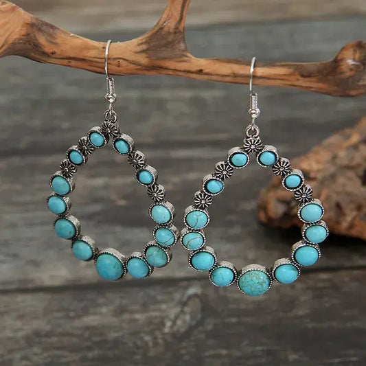 Vintage Circle Turquoise Earrings
