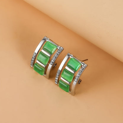 Roseliah | Women's elegant jewelry set with opal and rhinestones | Rose gold & White