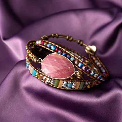 Rhodara | Women's Healing Wrap Bracelet | Red