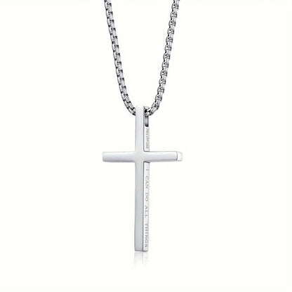 Cravello | Unisex Minimalist Cross Pendant Necklace | Silver