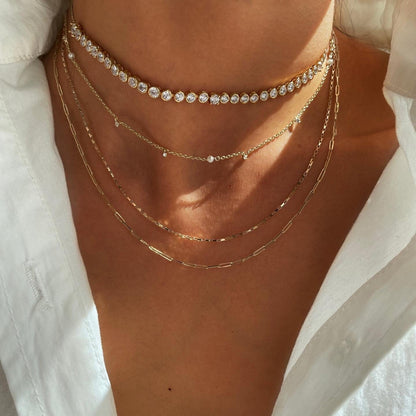 Ava - Gold Necklace with Rhinestones for Women