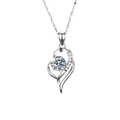 Amirelle | Women's Romantic Moissanite Necklace | Silver