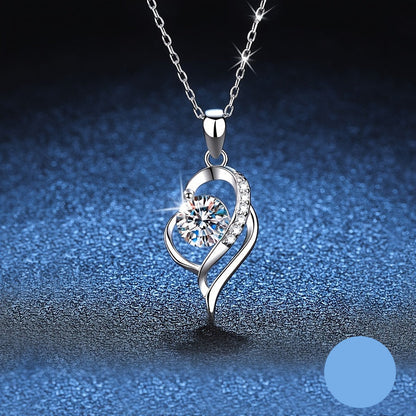 Amirelle | Women's Romantic Moissanite Necklace | Silver