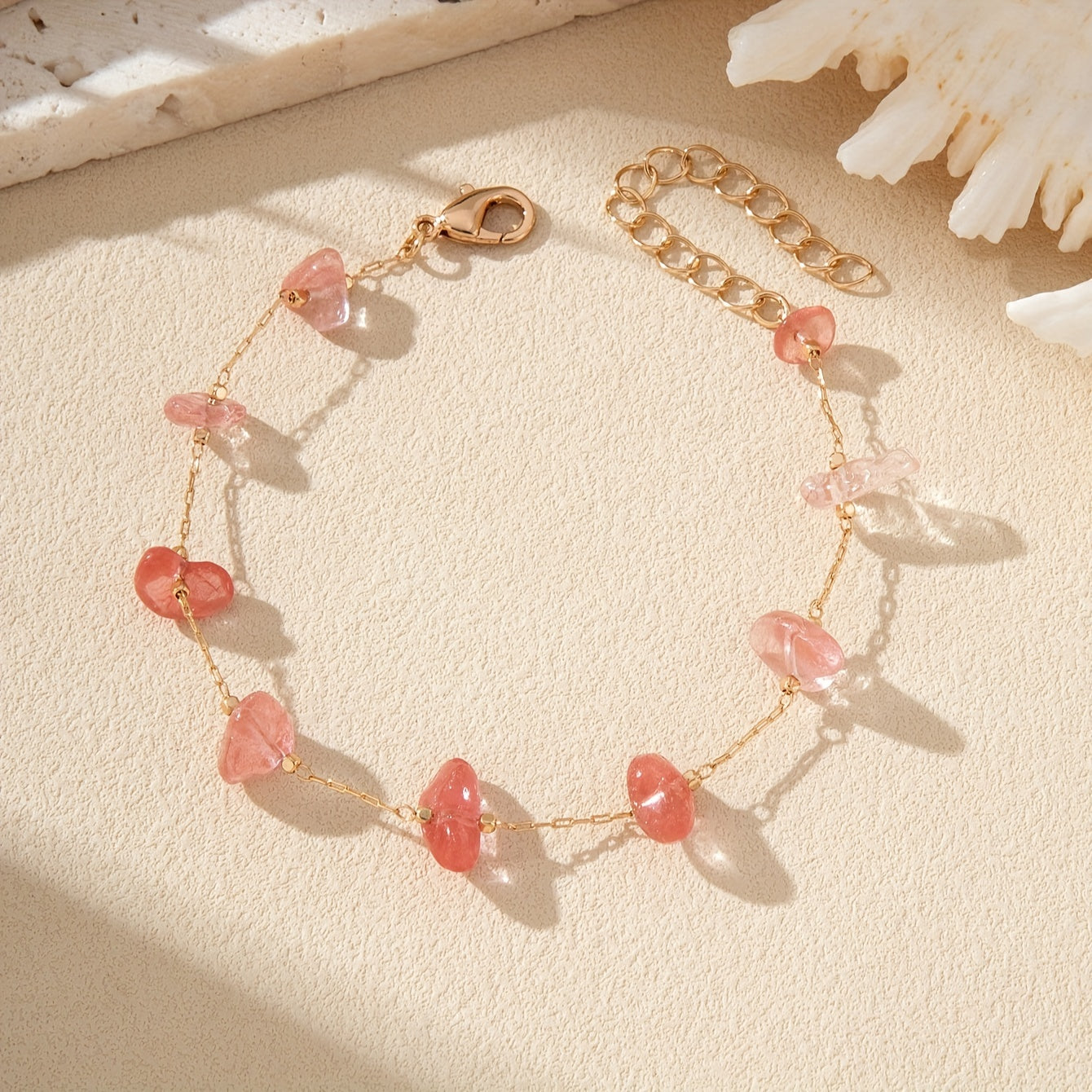 Calavina | Women's colorful ankle bracelet with natural stones | Colorful