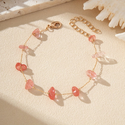Calavina | Women's colorful ankle bracelet with natural stones | Colorful