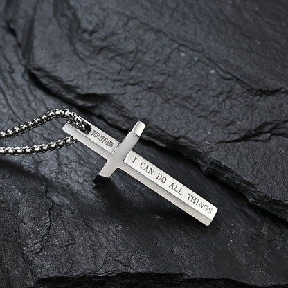 Cravello | Unisex Minimalist Cross Pendant Necklace | Silver
