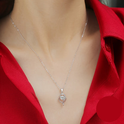 Amirelle | Women's Romantic Moissanite Necklace | Silver