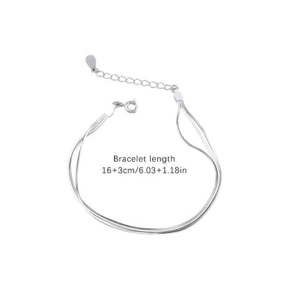 Selina | Ladies triple link bracelet with elegant look | Silver