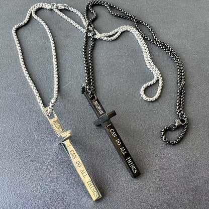 Cravello | Unisex Minimalist Cross Pendant Necklace | Silver