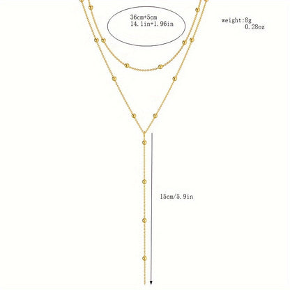 Mirena | Women's Elegant Layered Beaded Necklace | Gold