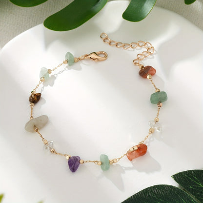 Calavina | Women's colorful ankle bracelet with natural stones | Colorful