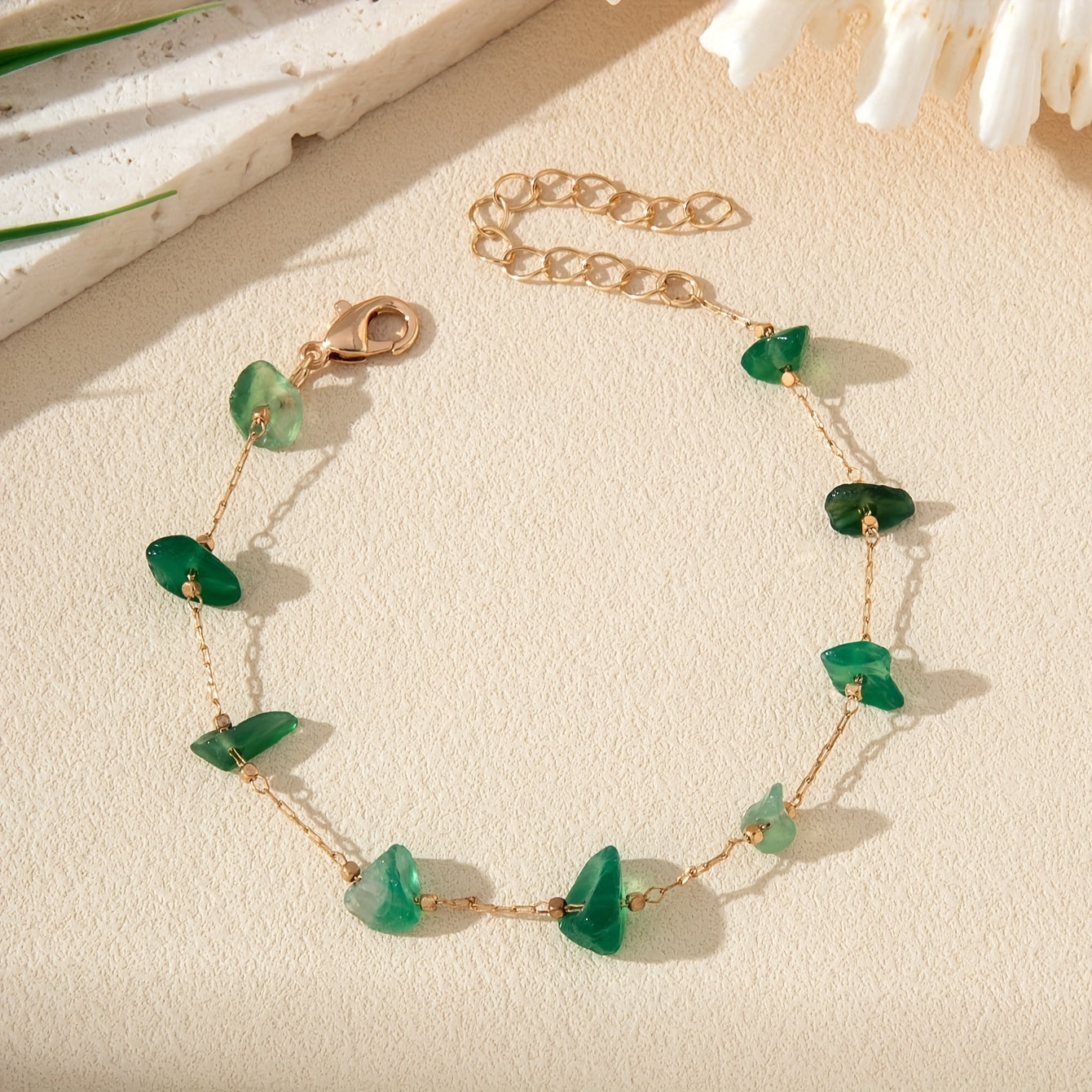 Calavina | Women's colorful ankle bracelet with natural stones | Colorful