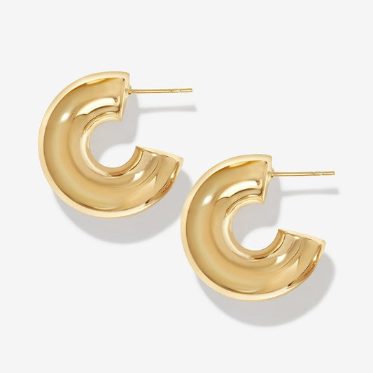 Mia - Gold Earrings with Voluminous Shape