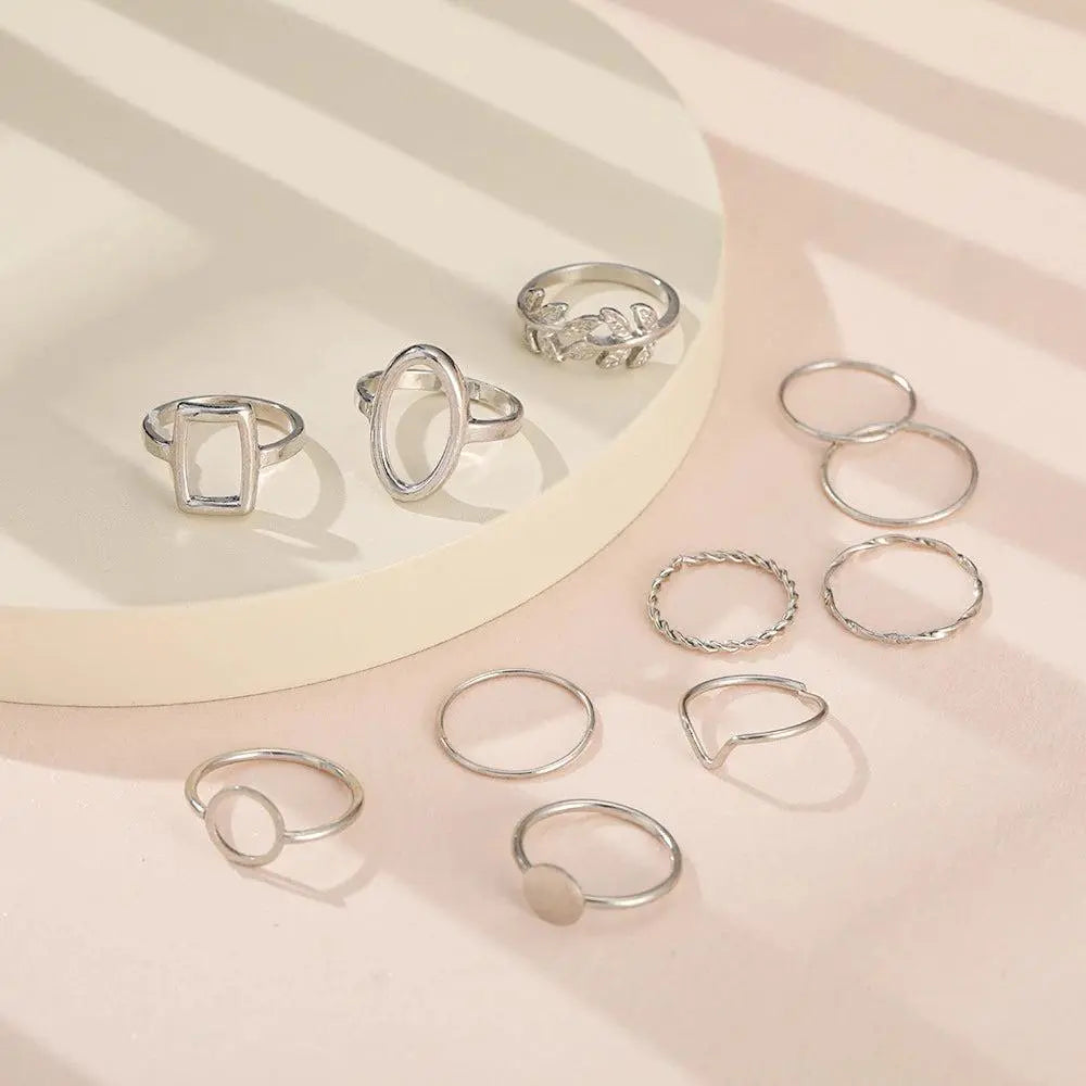 Set of 11 Rings made of Silver