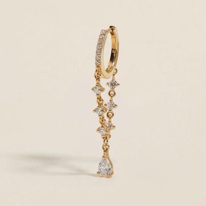 Diana - Gold Earring with Rhinestone Pendant