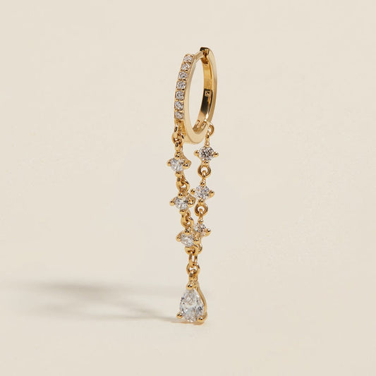 Diana - Gold Earring with Rhinestone Pendant