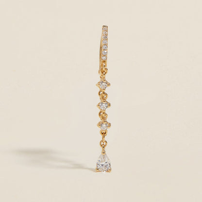 Diana - Gold Earring with Rhinestone Pendant