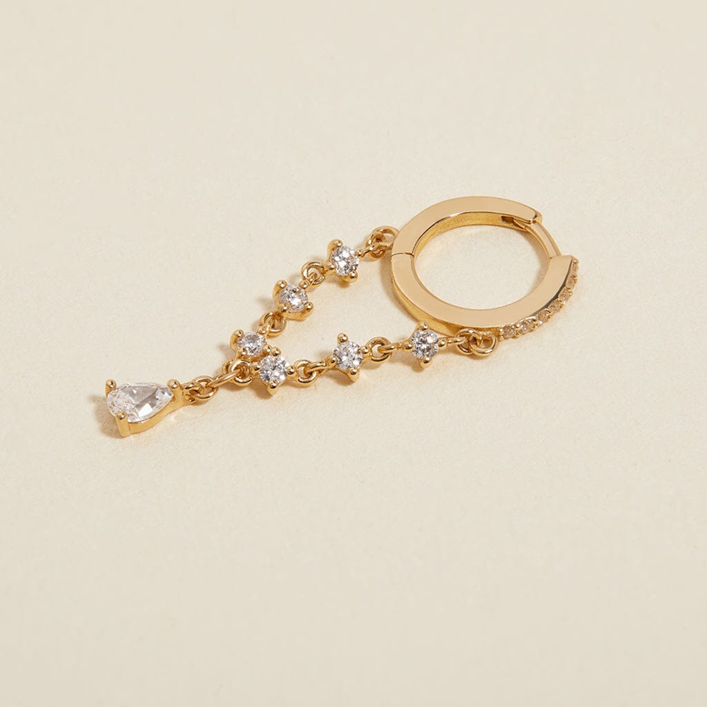 Diana - Gold Earring with Rhinestone Pendant