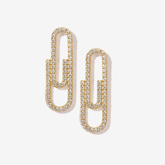 Lars - Gold Plated Paperclip Earrings