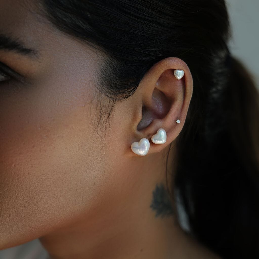 Lily - Gold Heart Shaped Stud Earring