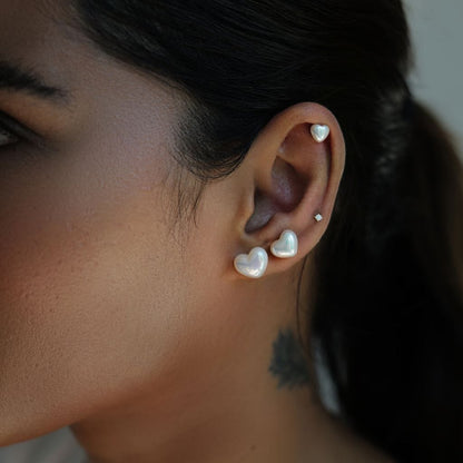 Lily - Gold Heart Shaped Stud Earring