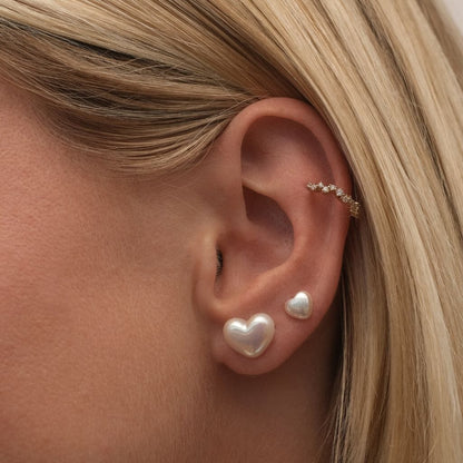 Lily - Gold Heart Shaped Stud Earring