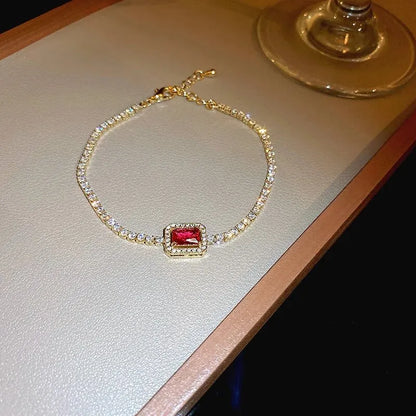Celyra | Women's adjustable bracelet with square zirconia | Silver