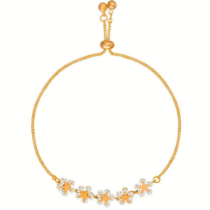 Florentia | Women's refined bracelet with floral detail | Gold