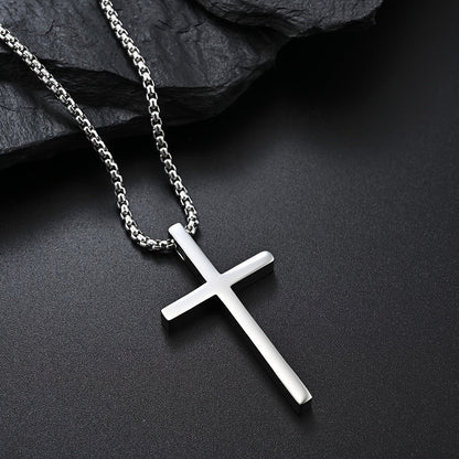 Cravello | Unisex Minimalist Cross Pendant Necklace | Silver